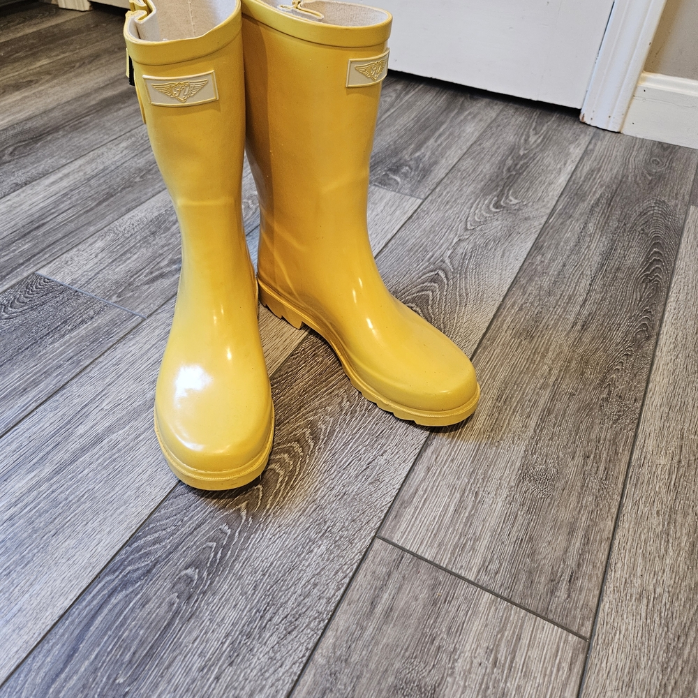 Yellow Women Rain Boots